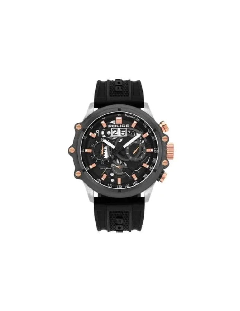 Police Mens Luang Multi-Colour Dial Leather Analogue Watch - PL16018JSTU13P